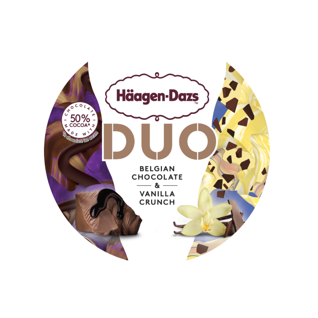 duo belgian chocolate vanilla crunch lid